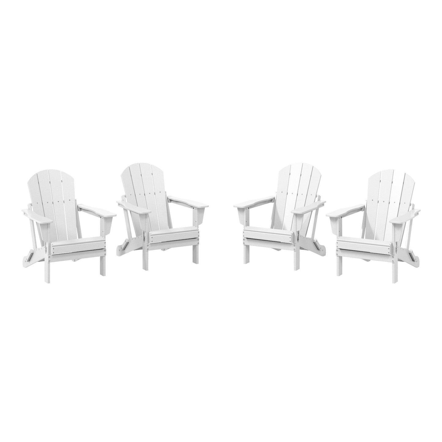 Chaises Adirondack pliantes d'extérieur Polytrends Laguna résistantes aux intempéries (ensemble de 4)