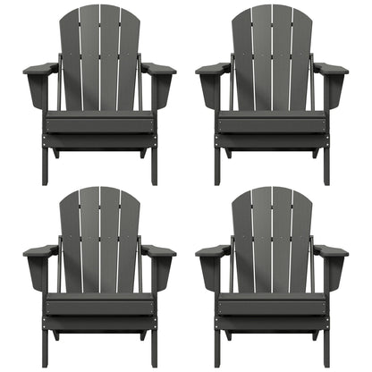 Chaises Adirondack pliantes d'extérieur Polytrends Laguna résistantes aux intempéries (ensemble de 4)