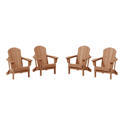 Chaises Adirondack pliantes d'extérieur Polytrends Laguna résistantes aux intempéries (ensemble de 4)