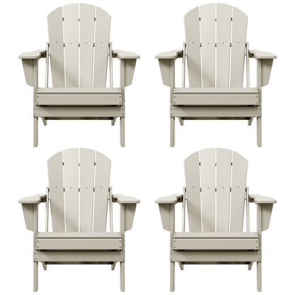 Chaises Adirondack pliantes d'extérieur Polytrends Laguna résistantes aux intempéries (ensemble de 4)