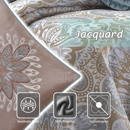 Ensemble de couette 6 pièces Porch &amp; Den Summerfield Jacquard Medallion