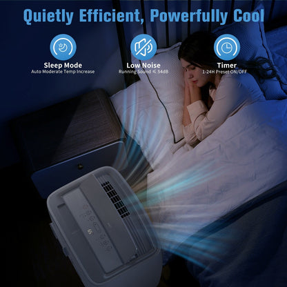 Climatiseur portable avec chauffage – 12 000 BTU en refroidissement et 10 000 BTU en chauffage pour des pièces jusqu’à 700 pieds carrés