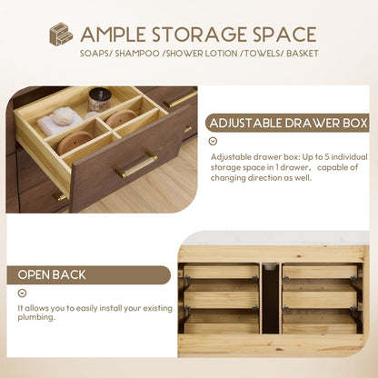 Meuble-lavabo Porto avec plateau en quartz blanc, sans miroir.