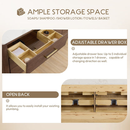 Meuble-lavabo Porto avec plateau en quartz blanc, sans miroir.