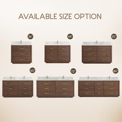 Meuble-lavabo Porto avec plateau en quartz blanc, sans miroir.