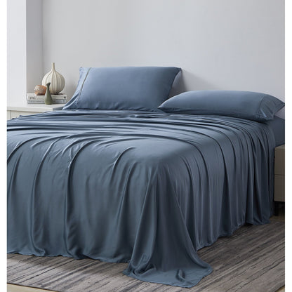 Ensemble de draps 4 pièces de luxe en viscose de bambou 100 % de qualité supérieure, poches extra profondes de 53 cm (21 pouces).