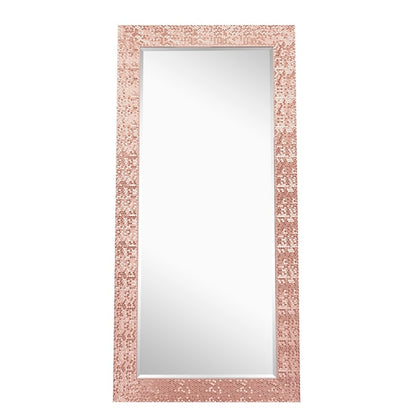 Miroir vertical pleine longueur haut de gamme à motif mosaïque - Sur pied, à incliner, autoportant - Miroir de dressing en pied