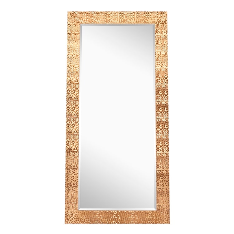 Miroir vertical pleine longueur haut de gamme à motif mosaïque - Sur pied, à incliner, autoportant - Miroir de dressing en pied