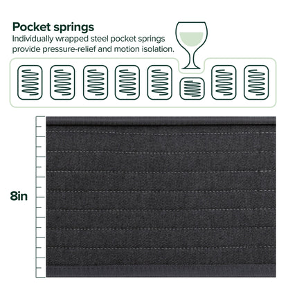 Matelas hybride à ressorts ensachés Priage by ZINUS de 20 cm (8 pouces) pour un confort optimal