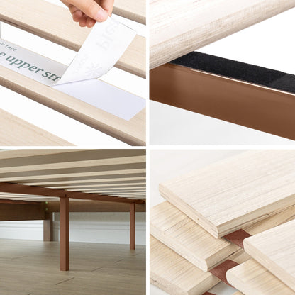 Priage by ZINUS Cadre de lit plateforme en bois de pin rustique de luxe