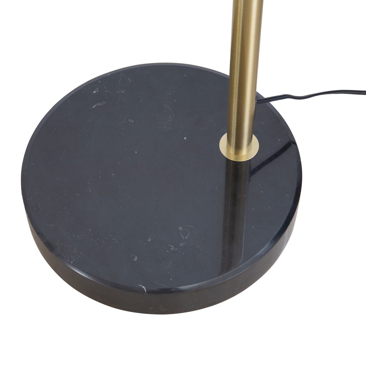 Lampadaire Q-Max 81 en acier, orientable et arqué, avec abat-jour extra large et base en marbre