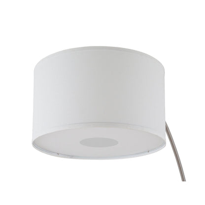 Lampadaire Q-Max 81 en acier, orientable et arqué, avec abat-jour extra large et base en marbre