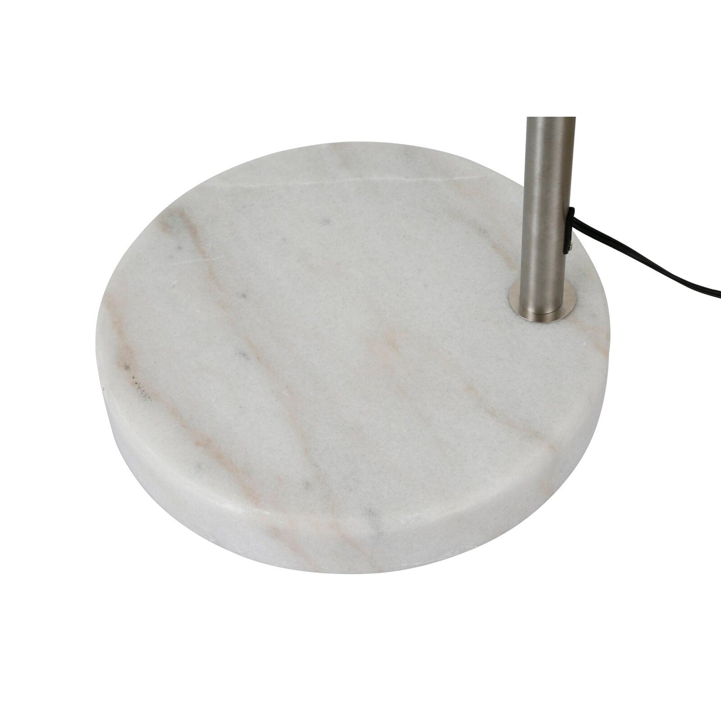 Lampadaire Q-Max 81 en acier, orientable et arqué, avec abat-jour extra large et base en marbre
