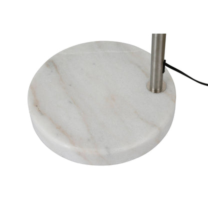 Lampadaire Q-Max 81 en acier, orientable et arqué, avec abat-jour extra large et base en marbre