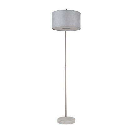 Lampadaire Q-Max 81 en acier, orientable et arqué, avec abat-jour extra large et base en marbre
