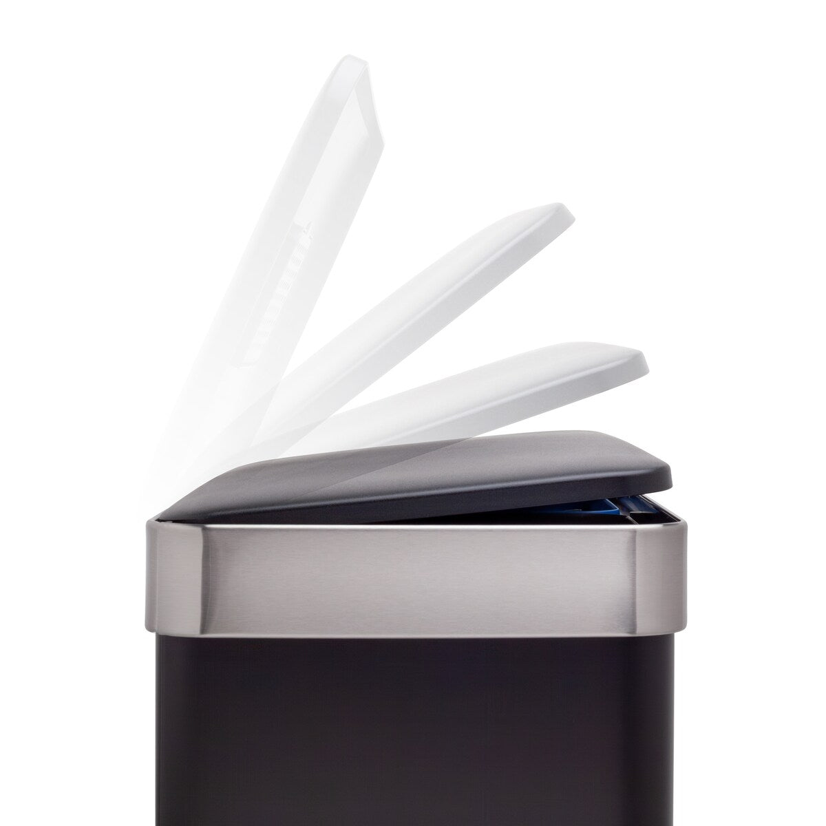 Qualiazero Poubelle rectangulaire à pédale de recyclage 16 gal (8 gal double unité) - Acier inoxydable