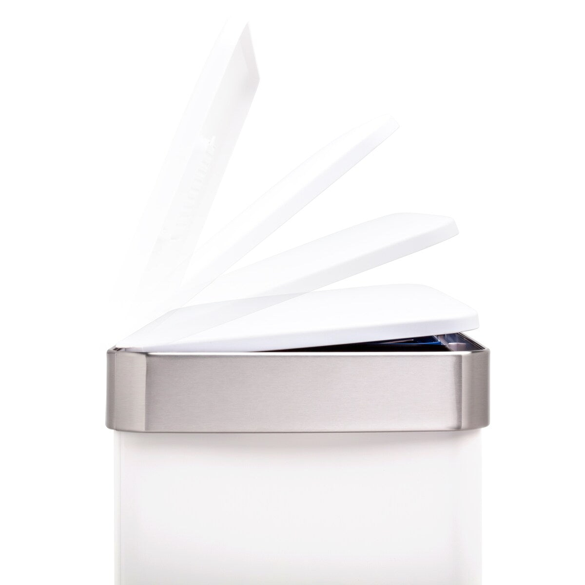 Qualiazero Poubelle rectangulaire à pédale de recyclage 16 gal (8 gal double unité) - Acier inoxydable