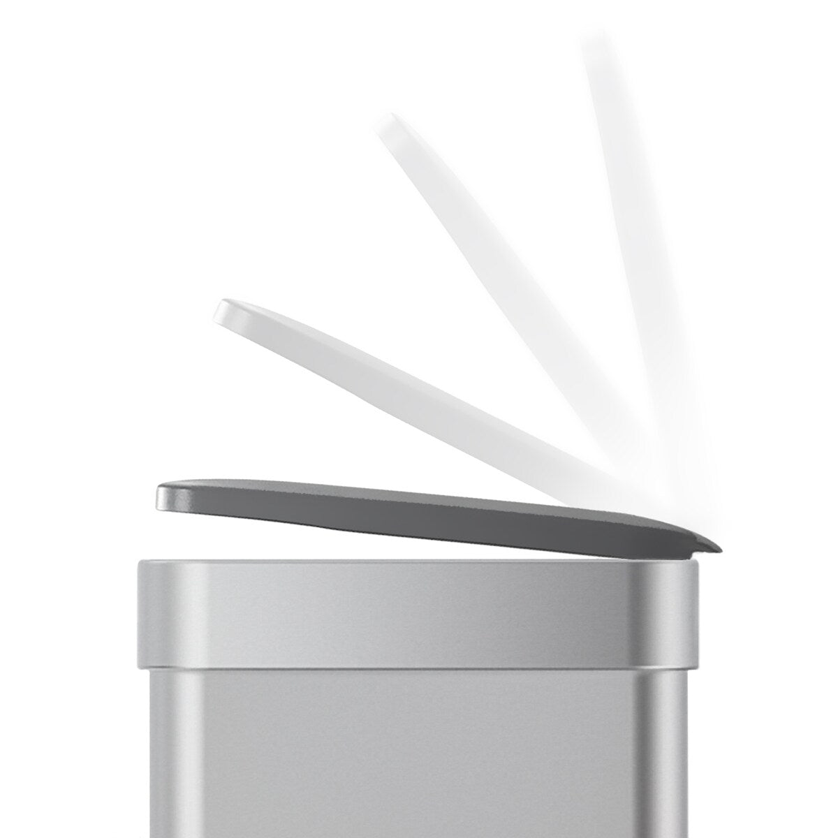 Qualiazero Poubelle rectangulaire à pédale de recyclage 16 gal (8 gal double unité) - Acier inoxydable