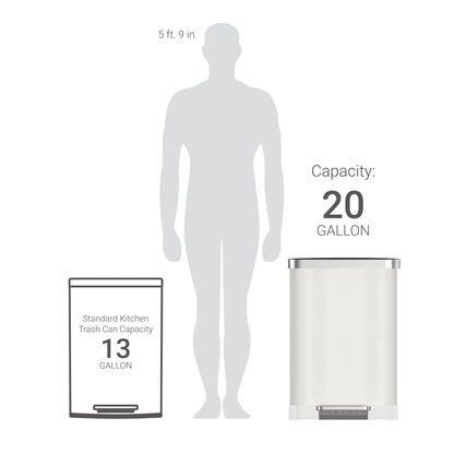 Bidon rectangulaire à pédale Qualiazero 75 L / 20 gallons