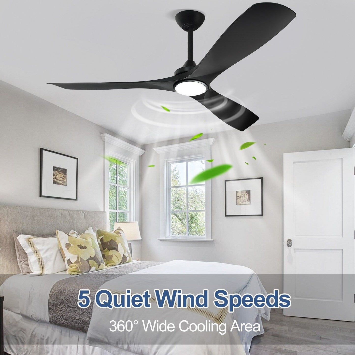 Ventilateur de plafond encastré avec télécommande et éclairage