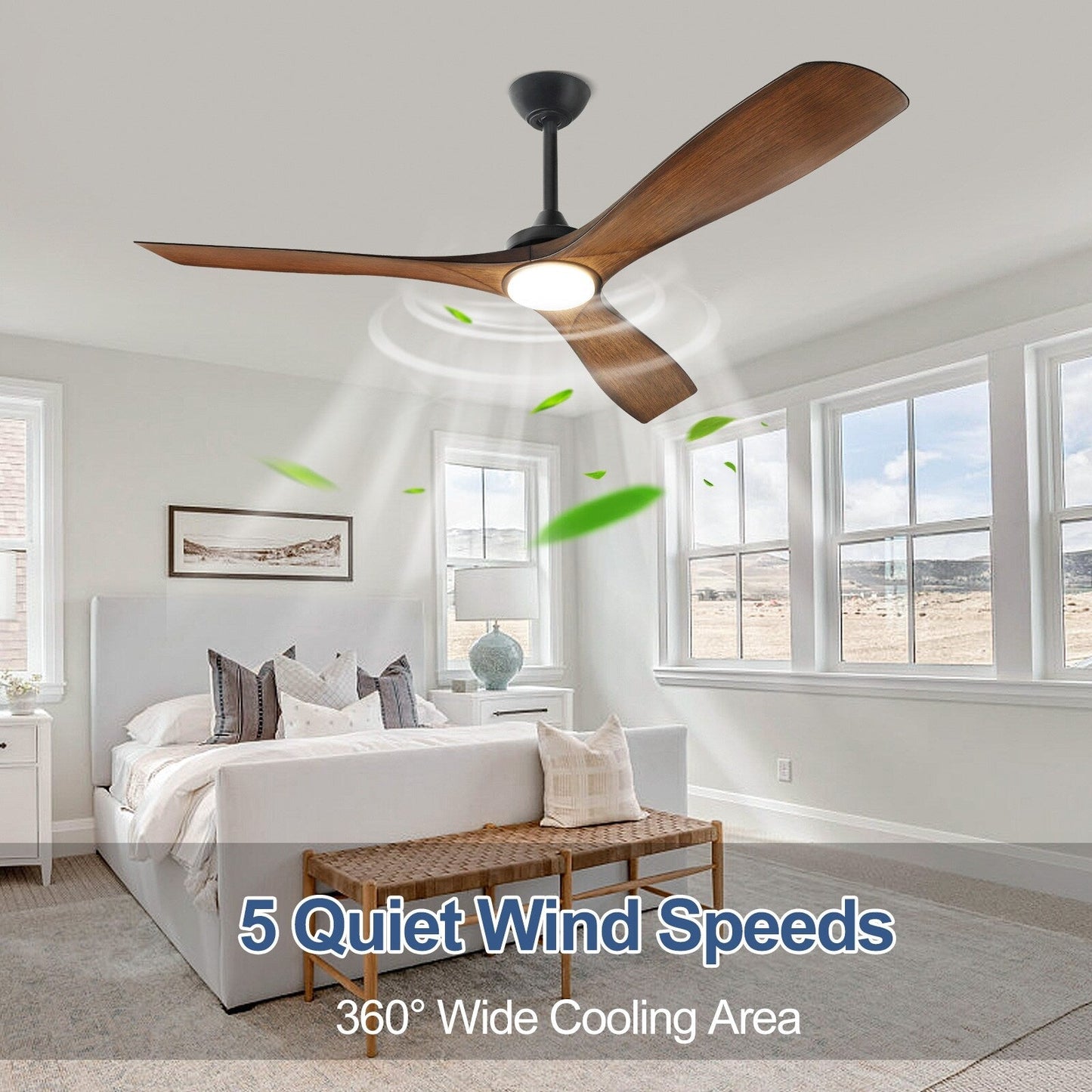 Ventilateur de plafond encastré avec télécommande et éclairage