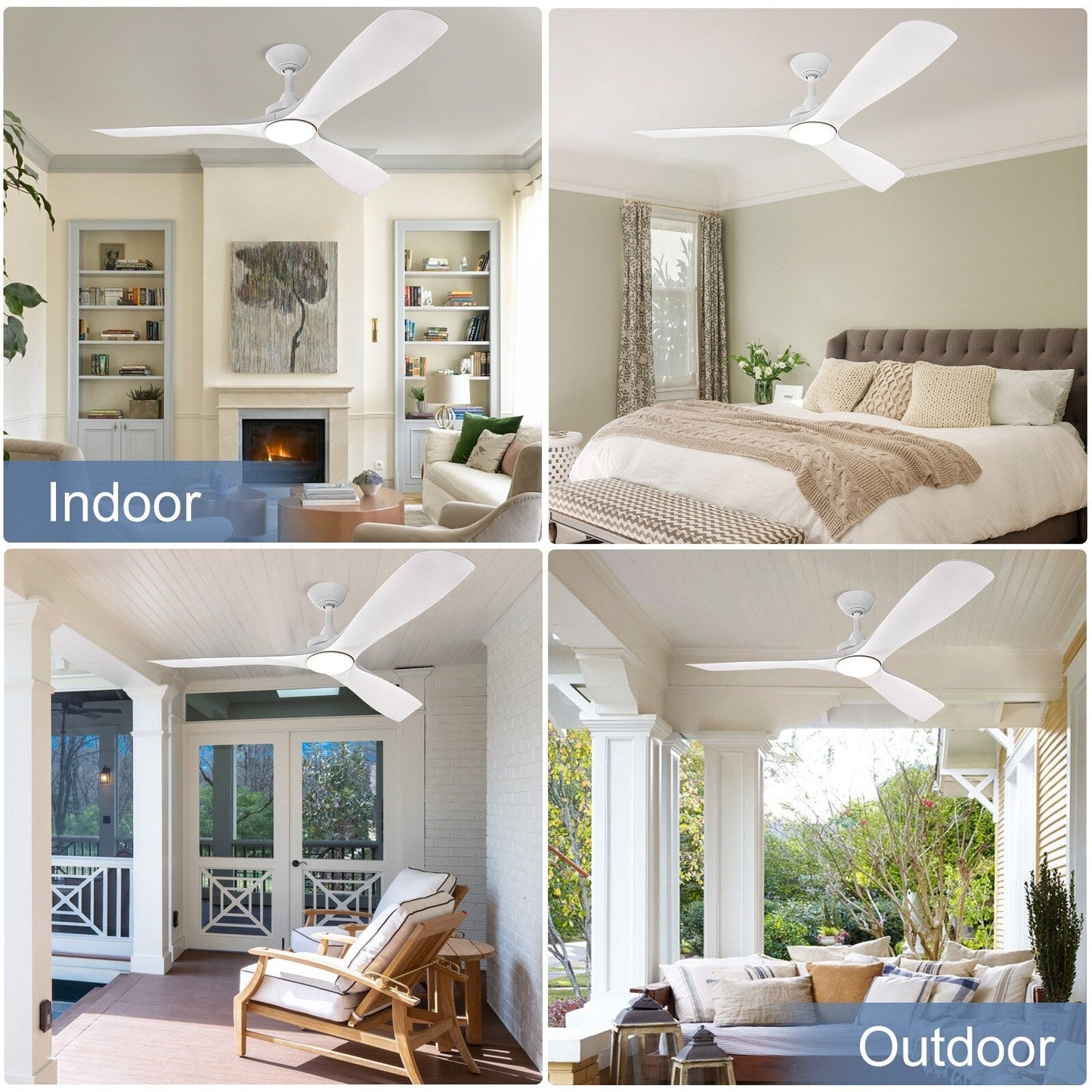 Ventilateur de plafond encastré avec télécommande et éclairage