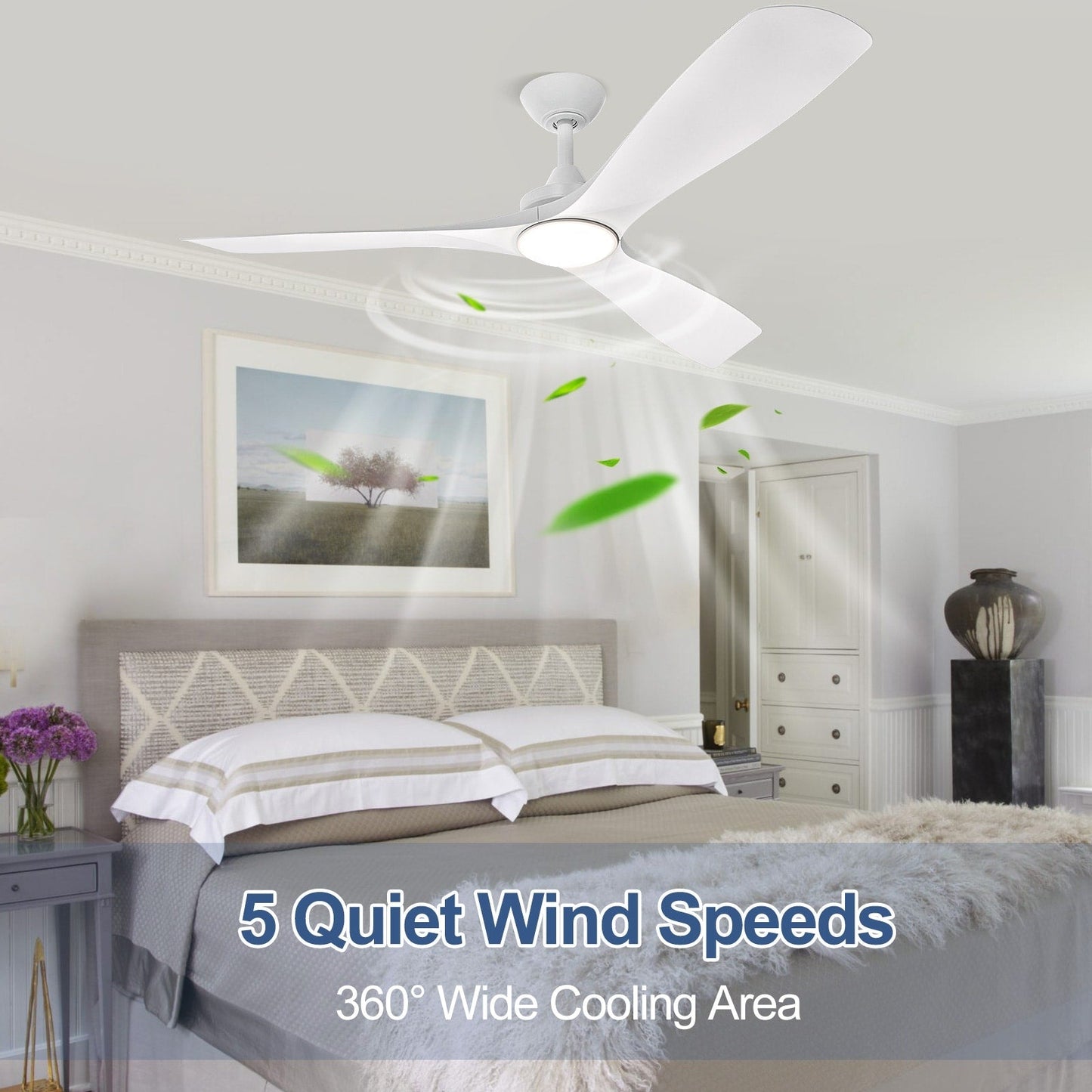 Ventilateur de plafond encastré avec télécommande et éclairage