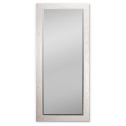 Miroir pleine longueur en bois de grange - Blanc vieilli - 62 x 27