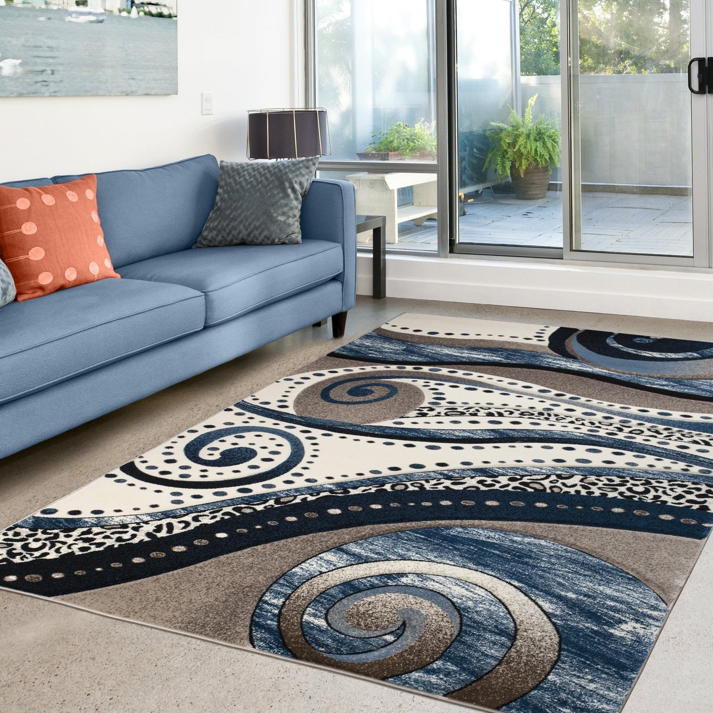 Tapis Rhodes Collection Abstract Swirl