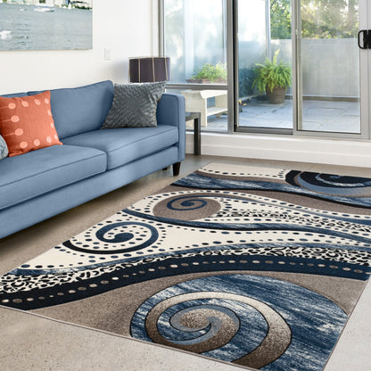 Tapis Rhodes Collection Abstract Swirl
