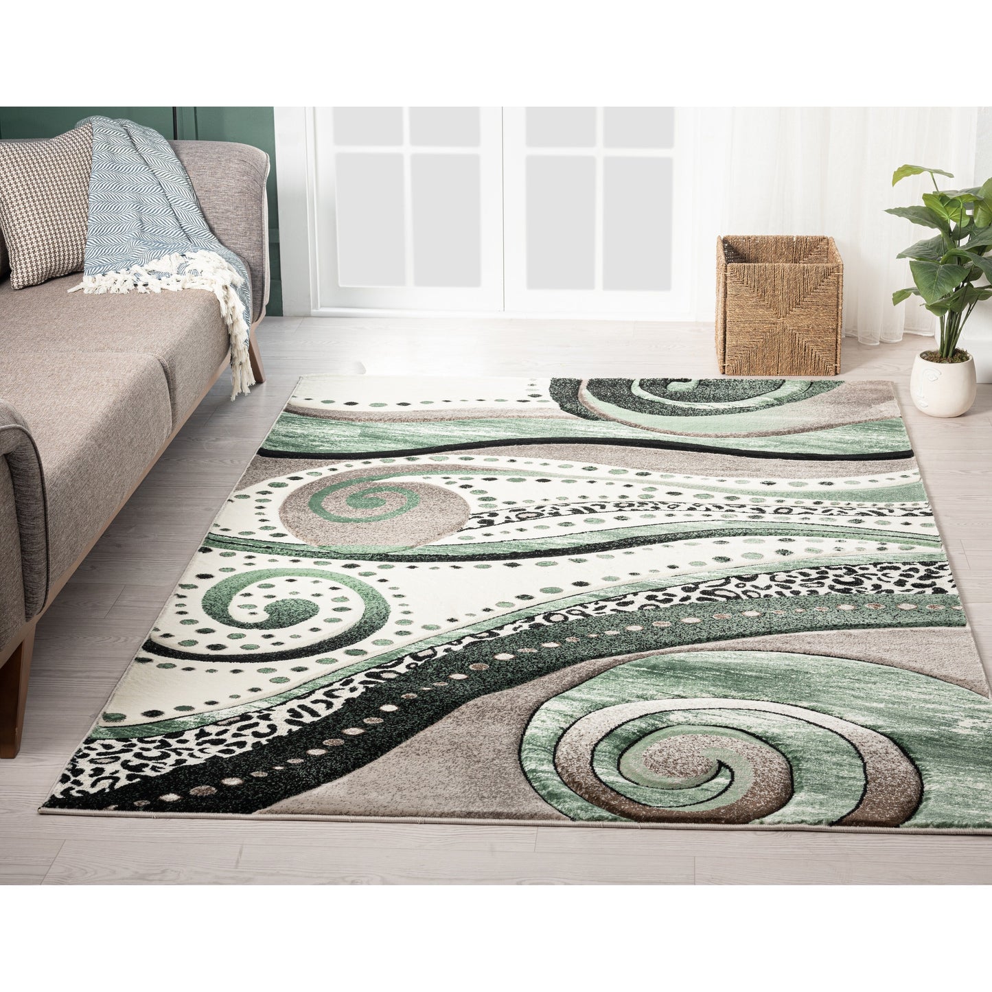 Tapis Rhodes Collection Abstract Swirl