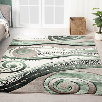 Tapis Rhodes Collection Abstract Swirl