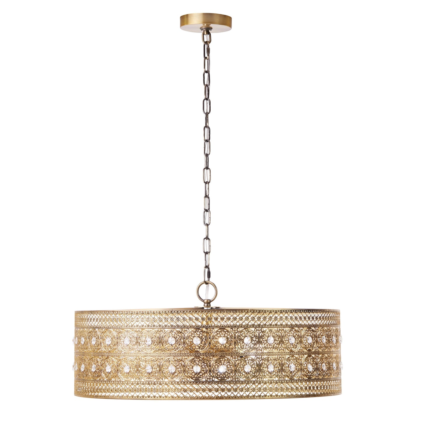 Lustre River of Goods Bryar en laiton et cristal, 23,5 W, 3 lumières - 23,5 x 23,5 x 61,5