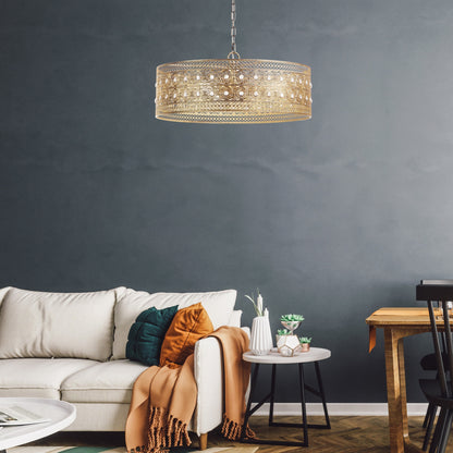 Lustre River of Goods Bryar en laiton et cristal, 23,5 W, 3 lumières - 23,5 x 23,5 x 61,5