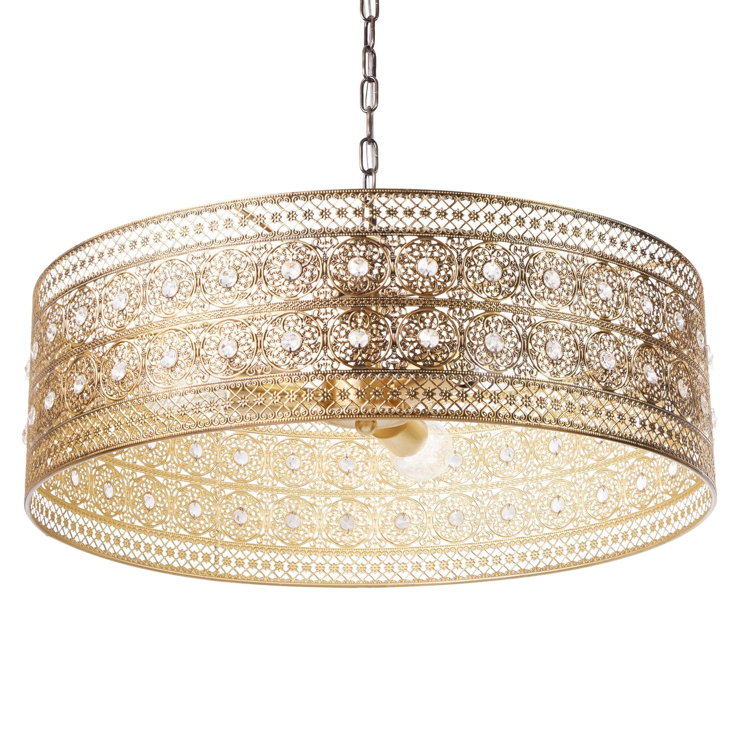 Lustre River of Goods Bryar en laiton et cristal, 23,5 W, 3 lumières - 23,5 x 23,5 x 61,5