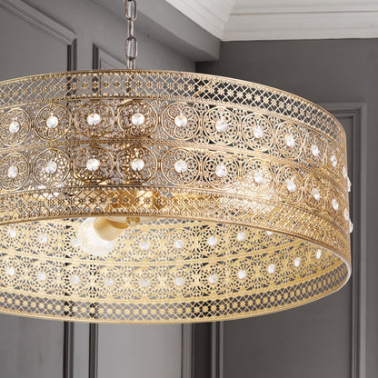 Lustre River of Goods Bryar en laiton et cristal, 23,5 W, 3 lumières - 23,5 x 23,5 x 61,5