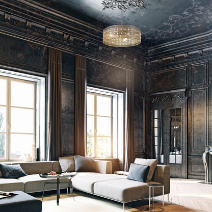 Lustre River of Goods Bryar en laiton et cristal, 23,5 W, 3 lumières - 23,5 x 23,5 x 61,5