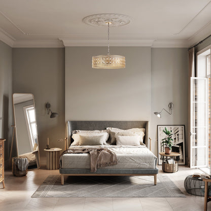 Lustre River of Goods Bryar en laiton et cristal, 23,5 W, 3 lumières - 23,5 x 23,5 x 61,5