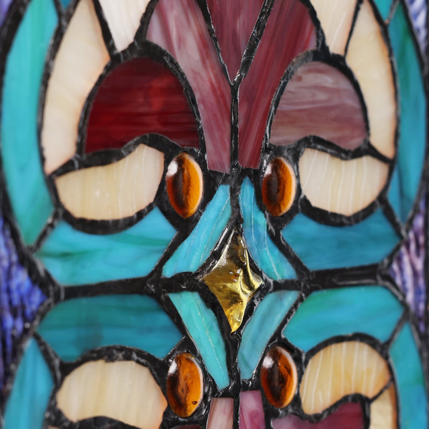 Panneau de vitrail victorien « Fleur de Lys » de River of Goods - 9,5 cm (L) x 0,25 cm (l) x 36 cm (H)