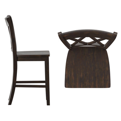 Chaises de comptoir Ronda à double dossier en X (ensemble de 2)