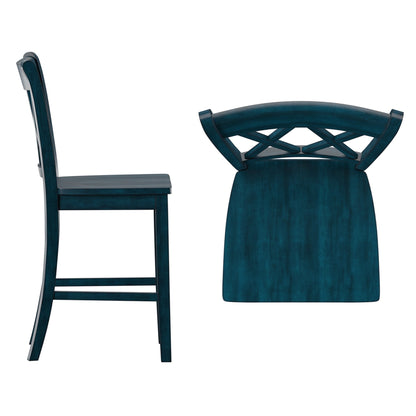 Chaises de comptoir Ronda à double dossier en X (ensemble de 2)