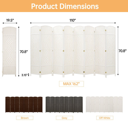 Paravent pliable autoportant en fibre tissée de 1,83 m de haut