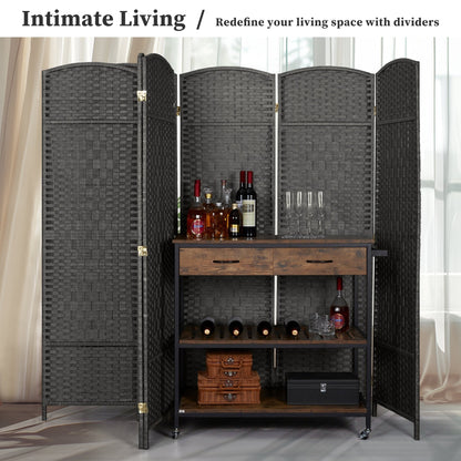 Paravent pliable autoportant en fibre tissée de 1,83 m de haut