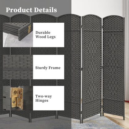 Paravent pliable autoportant en fibre tissée de 1,83 m de haut