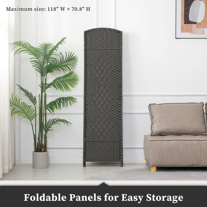 Paravent pliable autoportant en fibre tissée de 1,83 m de haut