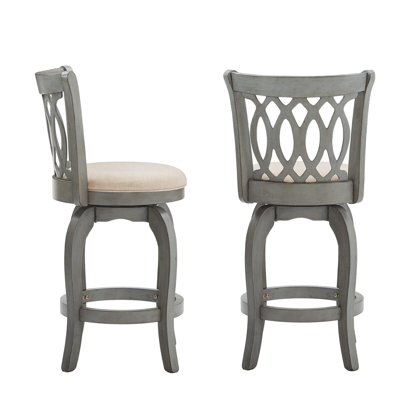 Tabouret de bar pivotant à dossier ajouré Rovinj