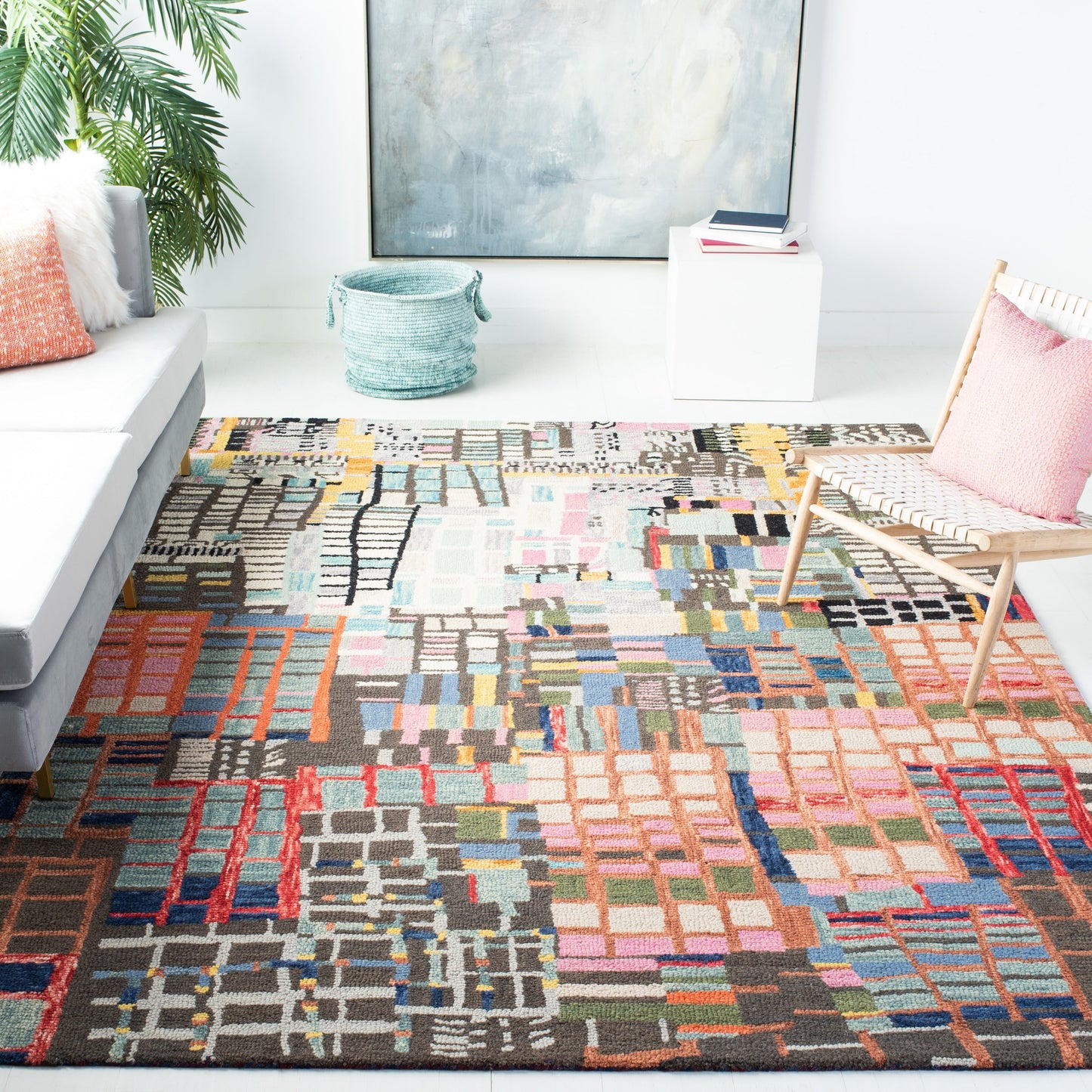 Tapis en laine abstrait bohème Aspen Anemone SAFAVIEH