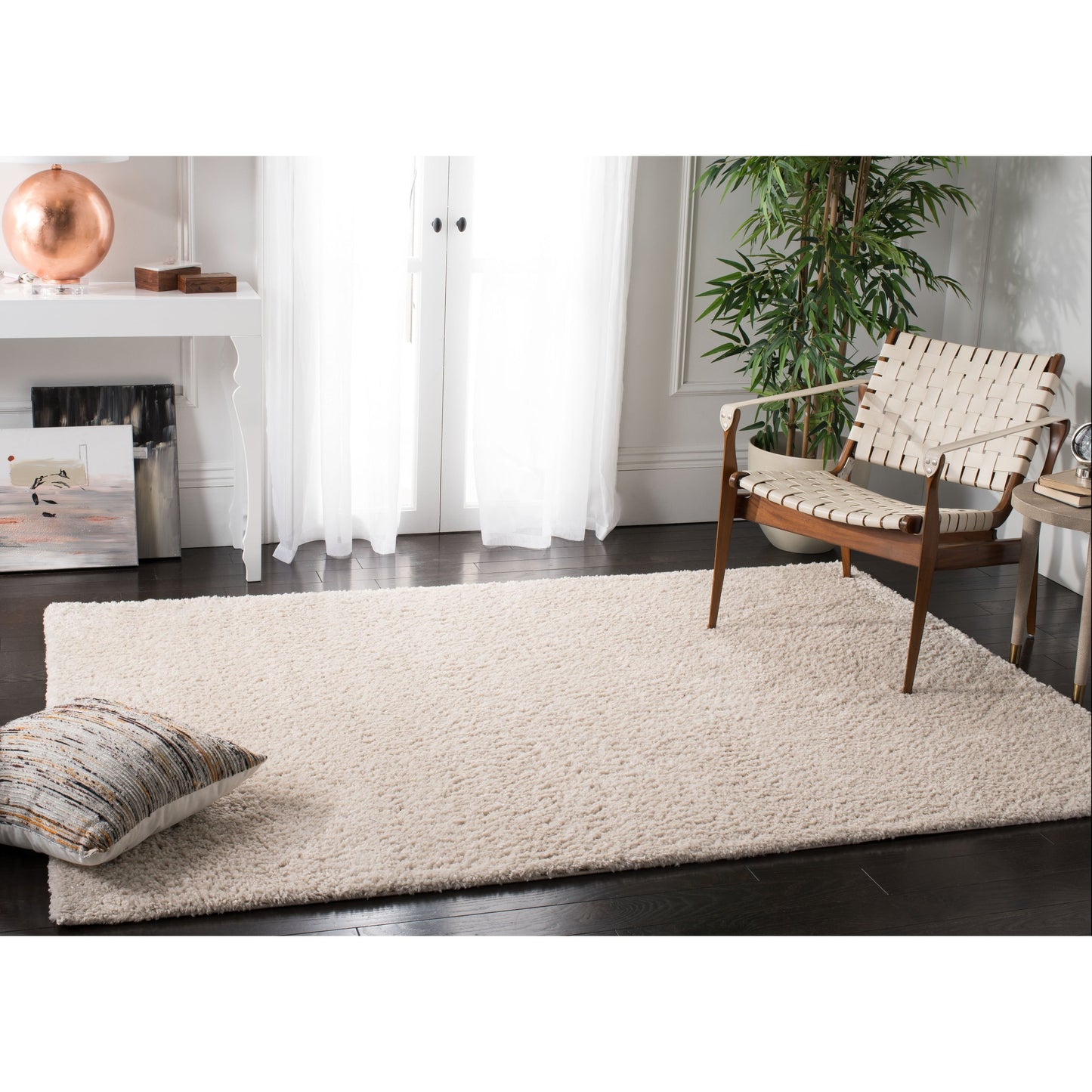 Tapis SAFAVIEH August Wilhelma Shag uni de 3 cm d'épaisseur