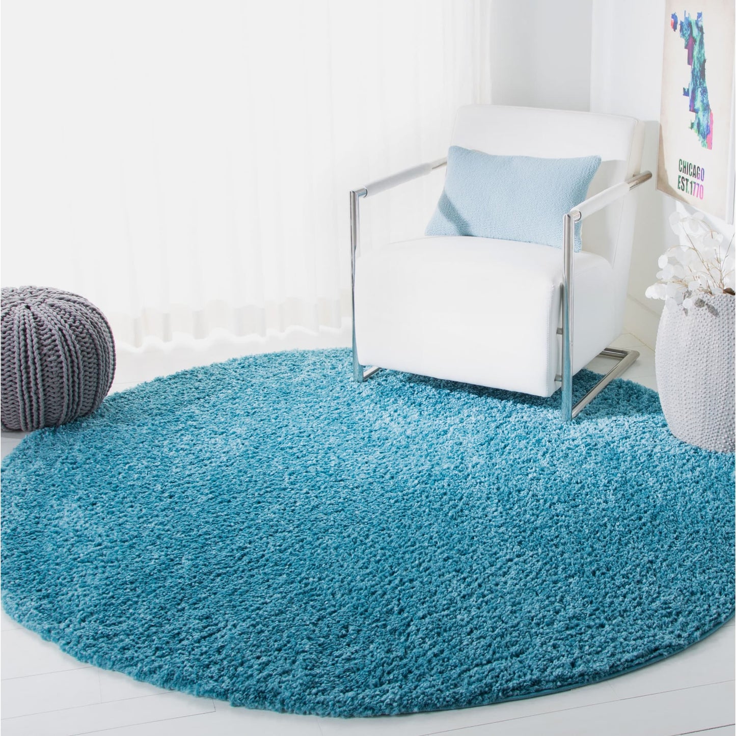 Tapis SAFAVIEH August Wilhelma Shag uni de 3 cm d'épaisseur