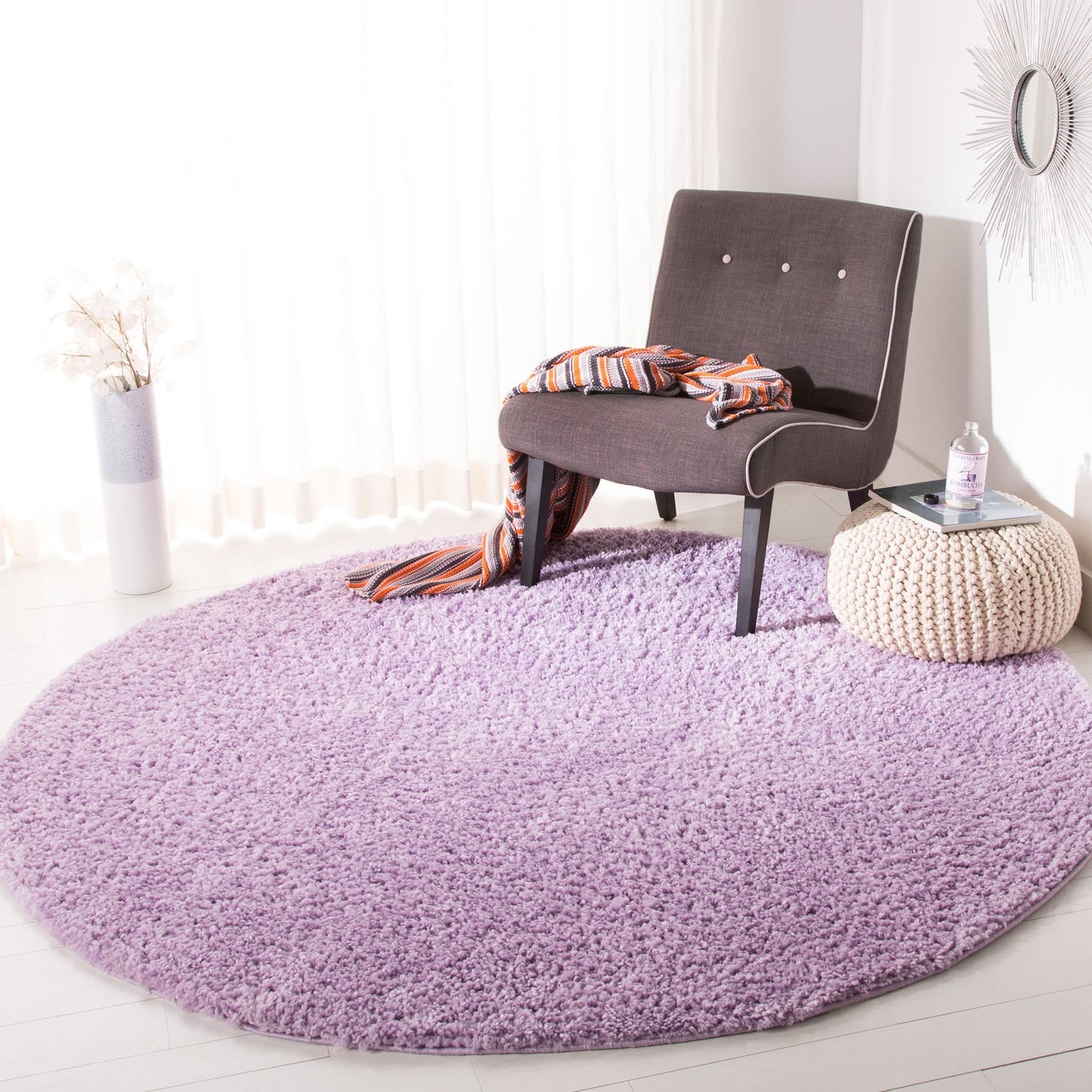 Tapis SAFAVIEH August Wilhelma Shag uni de 3 cm d'épaisseur